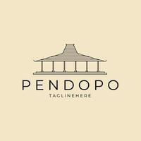 Pendopo Traditional House Logo Design Template vector