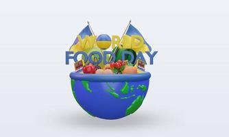 Vista frontal de representación de ucrania del día mundial de la alimentación 3d foto