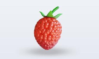 3d Fruits Raspberry rendering front view photo