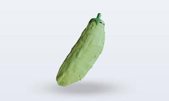 3d Vegetable Bitter Gourd rendering front view photo