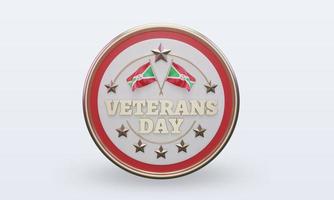 3d Veterans day Burundi rendering front view photo