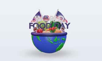 3d World Food Day Malaysia rendering front view photo