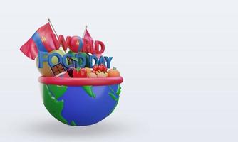 3d World Food Day Mongolia rendering left view photo