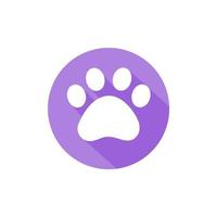 Dog and cat paws with sharp claws. cute animal footprints vector