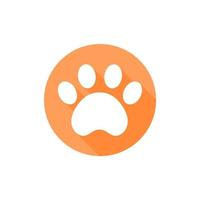 Dog and cat paws with sharp claws. cute animal footprints vector