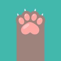 Dog and cat paws with sharp claws. cute animal footprints vector