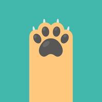 Dog and cat paws with sharp claws. cute animal footprints vector