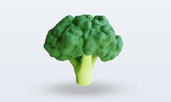 Vista frontal de renderizado de brócoli vegetal 3d foto