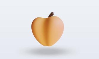 3d Fruits Peach rendering front view photo