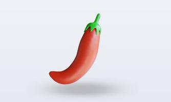 3d Vegetable Red Chillies rendering front view photo