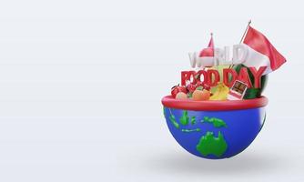 3d día mundial de la alimentación indonesia renderizado vista derecha foto