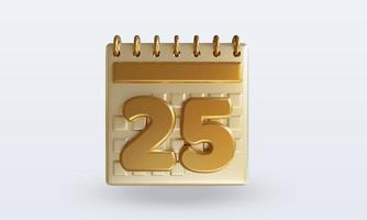 3d Calendar twenty five photo