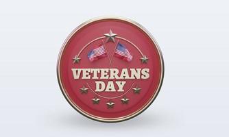3d Veterans day America rendering front view photo