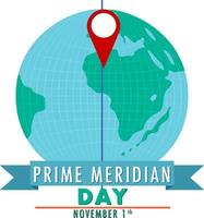 Prime Meridian Day Logo Concept vector