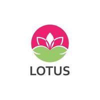 Diseño de icono de plantilla de símbolo o logotipo creativo de flor de loto vector