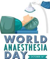 World Anaesthesia Day Banner Design vector