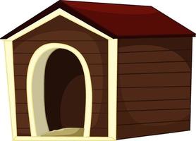 casa de perro de madera aislada vector