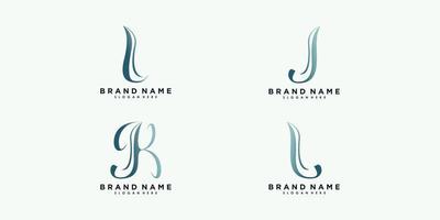 Set of letter i j k l logo design vector