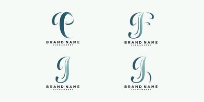 Set of letter e f g h logo design vector