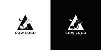 vector de diseño de logotipo de vaca