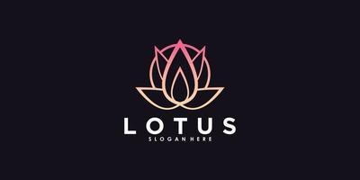 lotus logo design with creative concept premium vector