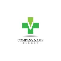 Medical logotype. Pharmacy colored plus cross in a soft shape. Tests, pharmaceutical sign with cardio scheme. Help and health care symbol. Branding identity with cross shape elements. vector