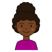 African American Girl Portrait Illustration vector