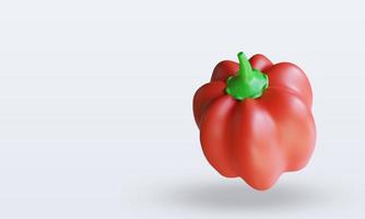 Vista superior de renderizado de pimentón rojo vegetal 3d foto