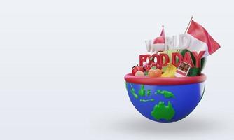 3d día mundial de la alimentación monaco renderizado vista derecha foto