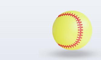 Vista derecha de renderizado de softbol de pelota deportiva 3d foto