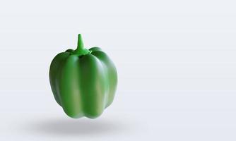 Vista izquierda de renderizado de pimentón verde vegetal 3d foto