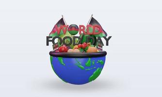 Vista frontal de representación de malawi del día mundial de la alimentación 3d foto