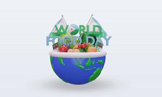 3d World Food Day Djibouti rendering front view photo