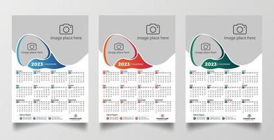 2023 Calendar design template vector