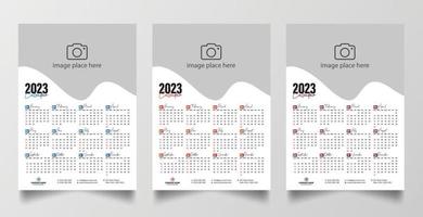 2023 Calendar design template vector