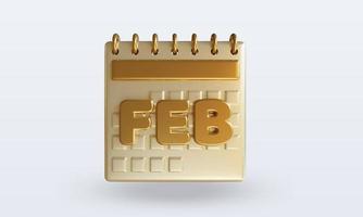 3d Calendar February photo