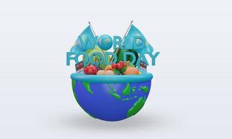 3d World Food Day Kazakhstan rendering front view photo