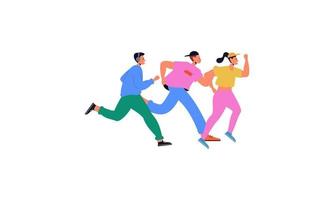 A group of athletes running. Marathon, competition, cross-country, sportsmen, athletes, runners vector