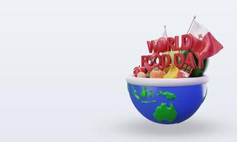 3d día mundial de la alimentación tonga renderizado vista derecha foto