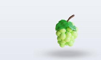 3d Fruits Green Grape rendering top view photo