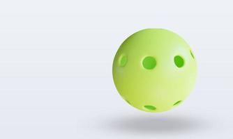 Vista superior de renderizado de pickleball de pelota deportiva 3d foto