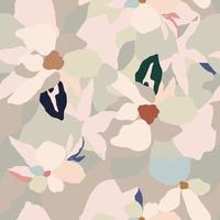 Vector flower with pastel color layers illustration seamless repeat pattern