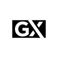 GX icon logo design vector isolated on white background.