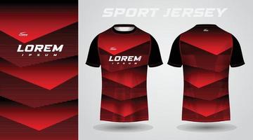 diseño de jersey deportivo de camisa roja negra vector