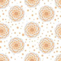 Seamless pattern with orange marigolds in flat style isolated on white background vector