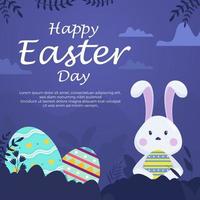 vector Happy easter illustration with funny bunny