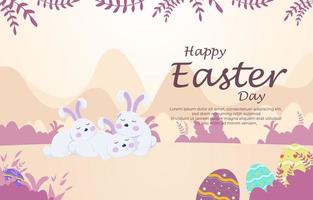vector Happy easter illustration with funny bunny