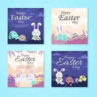 bundle vector Happy easter illustration with funny bunny