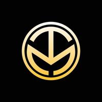 logotipo de empresa moderna de lujo de círculo de letra tm vector