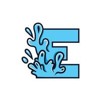 Letter E Water Splash Purity Nature Ecology Logo vector